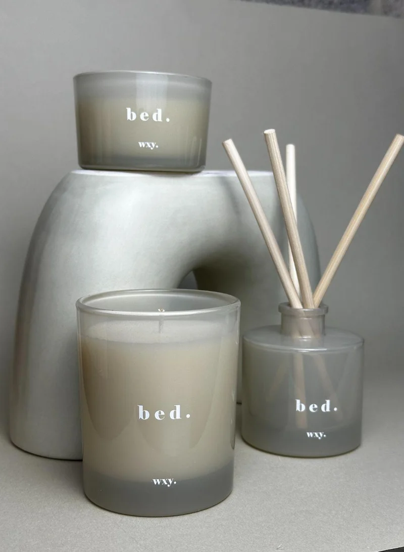 WXY Classic 3oz Candle - Bed- Warm Musk and Black Vanilla - Glass base -premium scented candle -