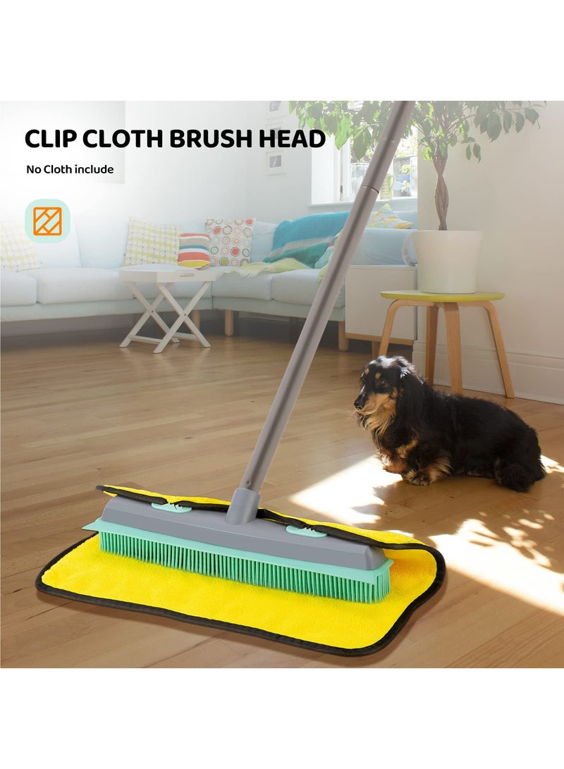 Cobest Long Handle Rubber Broom, Rubber Sweeping Brush and Pet Hair Removal Brush Set, Indoor Use for Pet Hair Carpet Floor Sofa Window, Artificial Grass Rake Brush Outdoor for Cleaning - Image 3