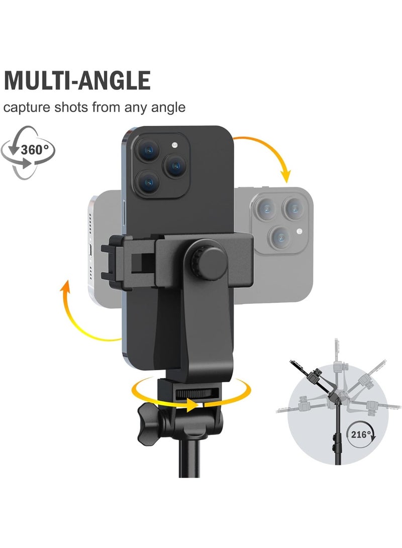 Tripod for Cell Phone & Camera - Phone Tripod with Remote and Phone Holder Sturdy & Stable Height Adjustable Multi-Angle Shot Selfie Stick Tripod for Video Recording Professional Live Broadcast Equipment  - Image 3