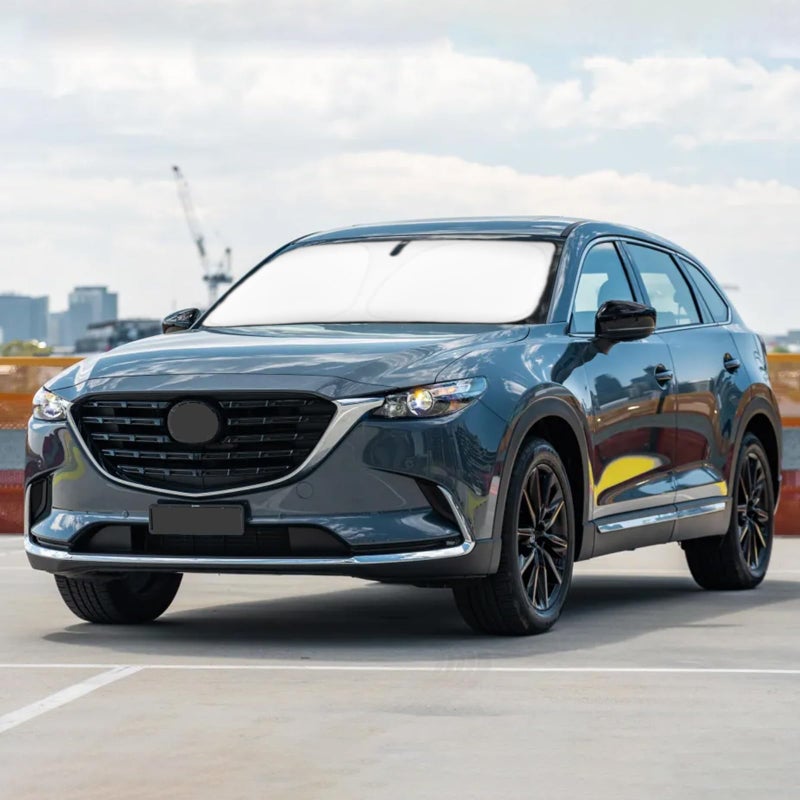 ظل الشمس لزجاج أمامي CX9 واقي شمس للنافذة الأمامية مخصص ل 2016-2024 2025 مازدا CX9 CX9 سبورت يوتيليتي SUV ملحقات واقي الشمس القابل للطي يحجب أشعة UV والحرارة