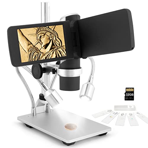 Andonstar AD203 Digital Coin Microscope for Error Coins with Metal Stand&Led Light, Handheld Portable USB Microscope Kit for Kids&Adults, 4" LCD Screen, Photo/Video Capture, Windows/Mac PC Compatible - Image 1