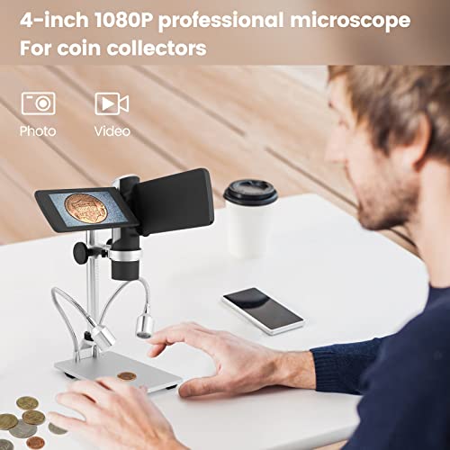 Andonstar AD203 Digital Coin Microscope for Error Coins with Metal Stand&Led Light, Handheld Portable USB Microscope Kit for Kids&Adults, 4" LCD Screen, Photo/Video Capture, Windows/Mac PC Compatible - Image 3
