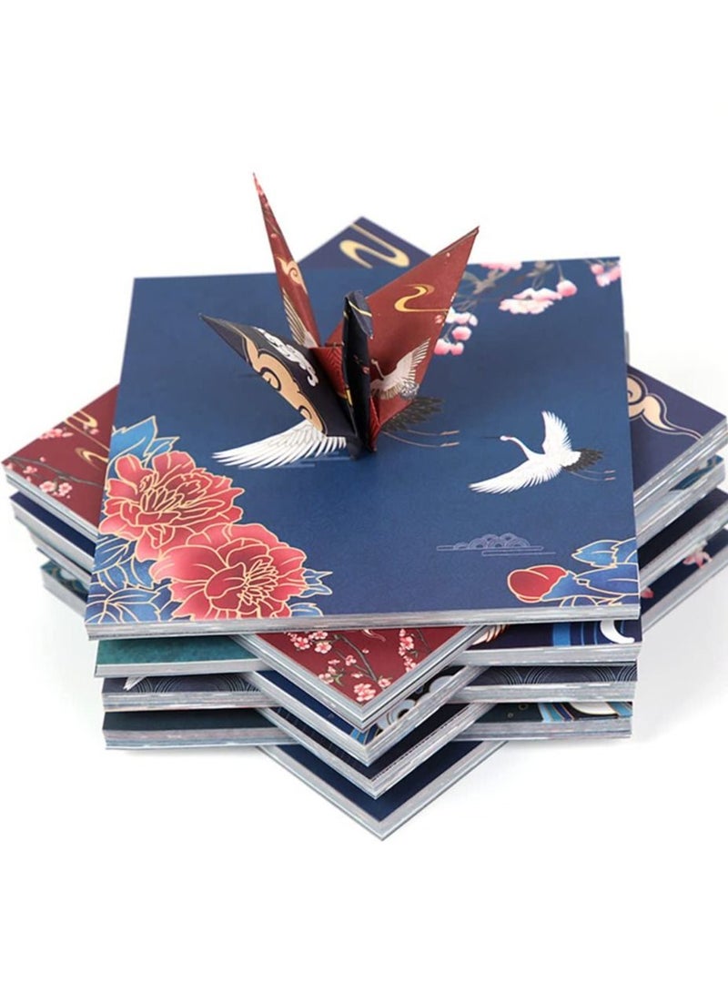 KASTWAVE Origami Paper 70 Sheets 5.6 x 5.6 inch Chinese Style 12 Differents Color Single Side Easy Folding for School Kids Teachers Traditional Patterns Square for Arts Crafts School Kids Projects - Image 1
