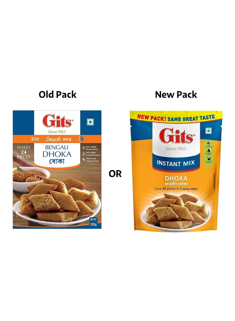 Gits Dhoka Instant Snack Mix, Makes 24, Pure Veg, 200g - Image 2