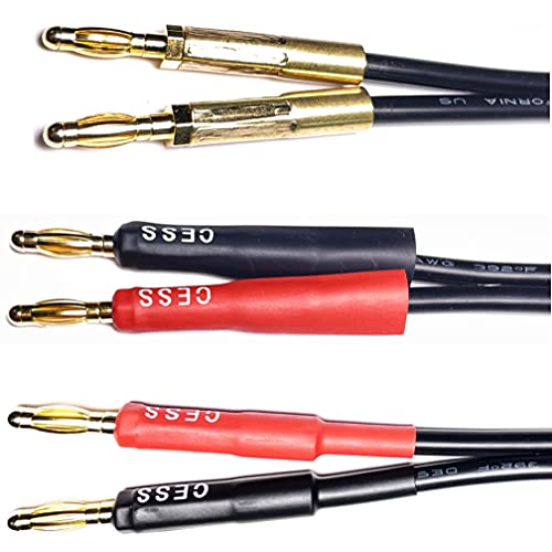 CNCESS CESS-037-3f Banana Plug Male to Male Speaker Cable 12 Gauge 680 Strand Count Silicone Soft Wire, 2 Cables (3 FEET) - Image 3