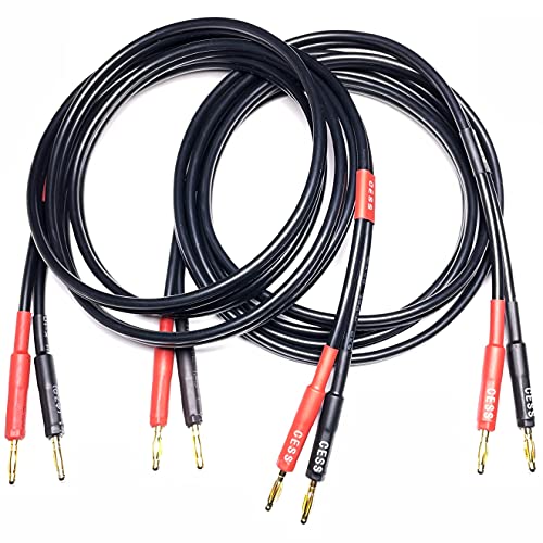 CNCESS CESS-037-3f Banana Plug Male to Male Speaker Cable 12 Gauge 680 Strand Count Silicone Soft Wire, 2 Cables (3 FEET) - Image 4