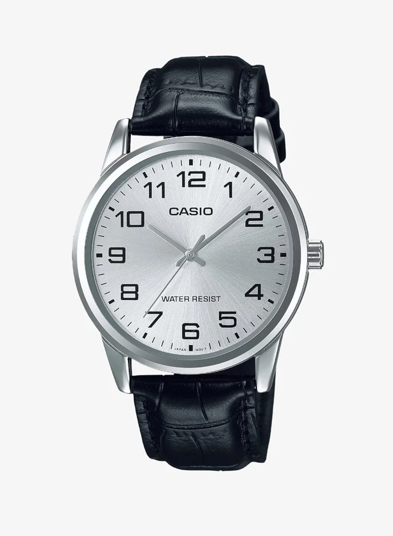 Casio Casio Men's Watch - MTP-V001L-7BUDF Silver Dial, Black Band