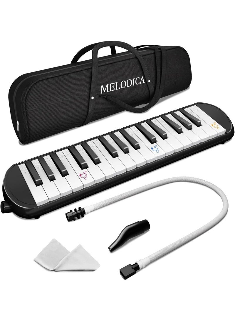 Megarya Portable 32-Key Melodica Air Piano Keyboard – Lightweight, Easy to Play & Perfect for Kids, Beginners & Music Lovers in UAE | Premium Black with Carry Bag - Image 1