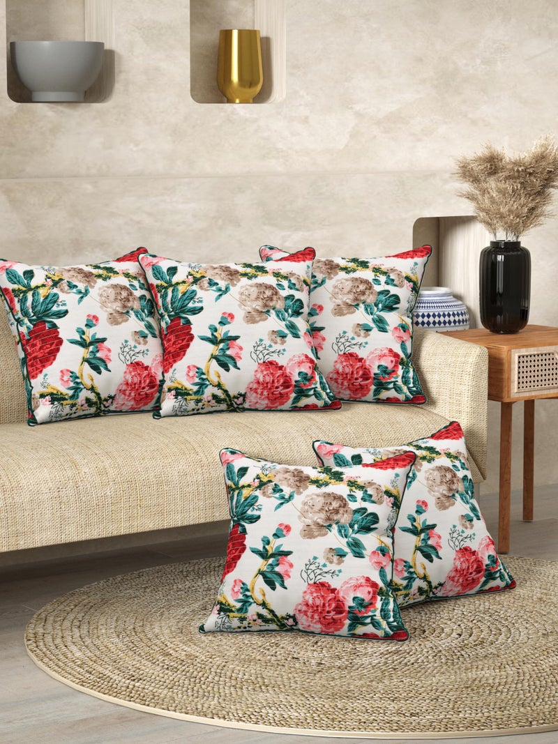 EasyGoods India Premium Cotton Cushion Covers 16x16 Inch | Soft Durable Fabric | Elegant Printed Covers for Sofa & Living Room | Hidden Zipper | Set of 3 - Image 5