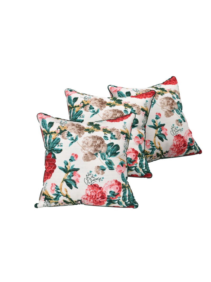EasyGoods India Premium Cotton Cushion Covers 16x16 Inch | Soft Durable Fabric | Elegant Printed Covers for Sofa & Living Room | Hidden Zipper | Set of 3 - Image 1
