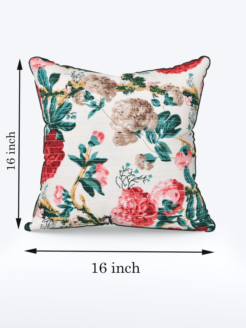 EasyGoods India Premium Cotton Cushion Covers 16x16 Inch | Soft Durable Fabric | Elegant Printed Covers for Sofa & Living Room | Hidden Zipper | Set of 3 - Image 2