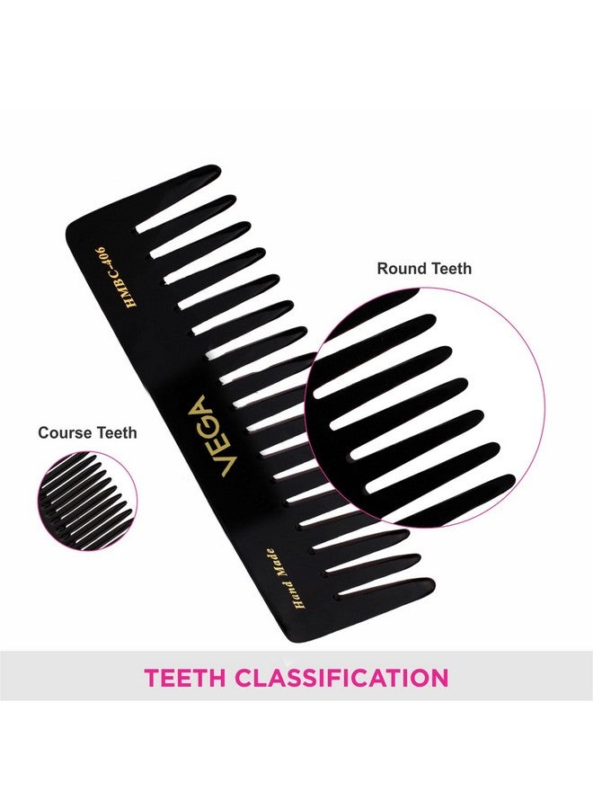Vega Large Shampoo Hair Comb,Handmade, (India'S No.1* Hair Comb Brand)For Men And Women, Black, (Hmbc-406)  - Image 4