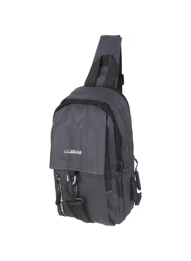 Waterproof crossbody bag, 31 x 17 cm, 4 zippers - Black - Image 2