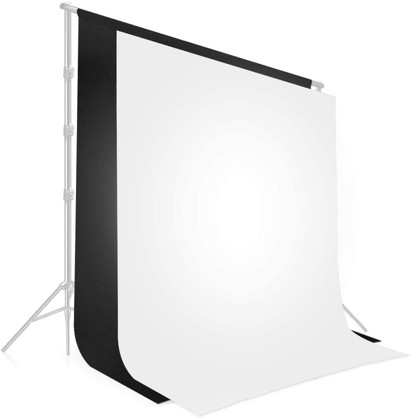 HIFFIN Professional 8x12Ft Black | White Screen Backdrop for Photography Background, Large Black | White Screen for Photoshoot, Game Live Steaming Video Conference (8x12Ft Black | White Backdrop) - Image 1