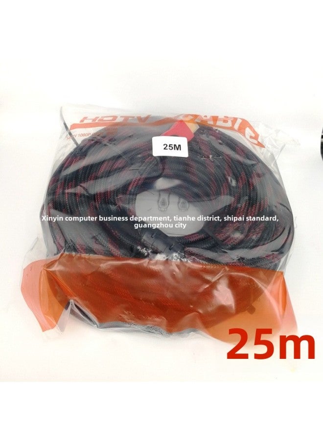Black Hdmi 1.5 M -20 M HD HDMI Cable 1.4 Version Hdmi HD Audio And Video Cable-Color:Red And Black 25 M - Image 1