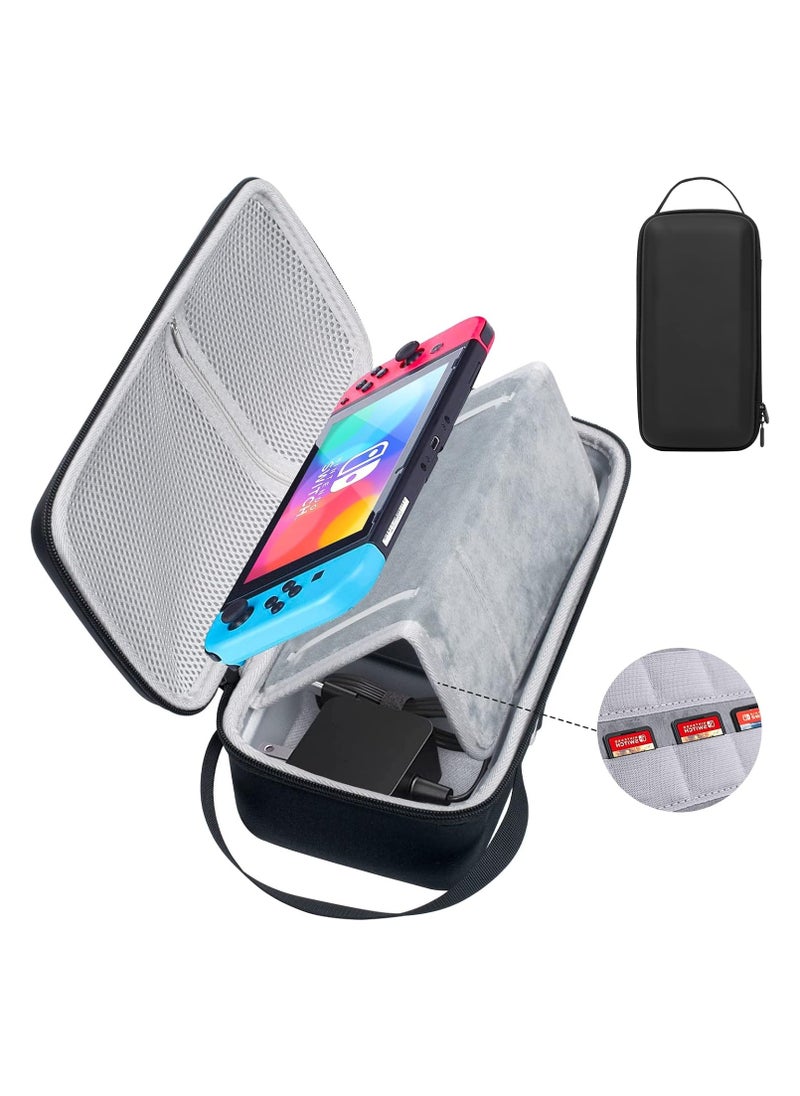 INFOSUN Nintendo Switch OLED Carrying Case, Switch OLED Accessories Travel Storage Case Pouch, Deluxe Hard Shell Carrying Case for Nintendo Switch Console, Dock  Accessories  - Image 1