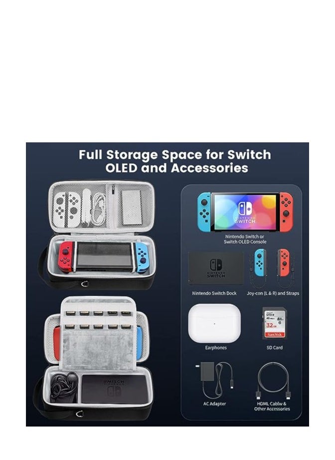 INFOSUN Nintendo Switch OLED Carrying Case, Switch OLED Accessories Travel Storage Case Pouch, Deluxe Hard Shell Carrying Case for Nintendo Switch Console, Dock  Accessories  - Image 3