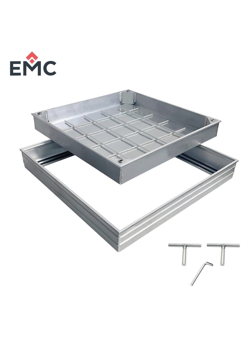 اي ام سي غطاء فتحة صرف صحي أرضية غائرة من EMC، صينية بلاط من الألومنيوم، مربع (40×40) - Image 2