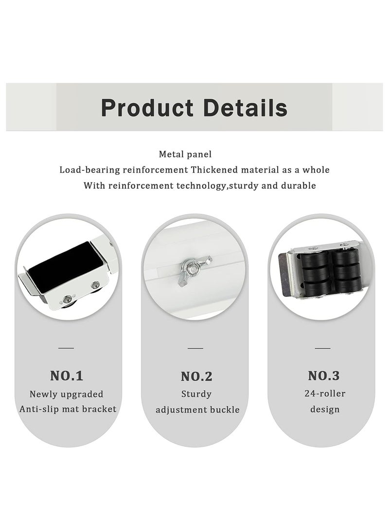 Heavy Duty Appliance Rollers Pair Move Tools Expandable Adjustable Steel Appliance Trolley Furniture Mover for Washer Dryer Refrigerator (White)  - Image 3
