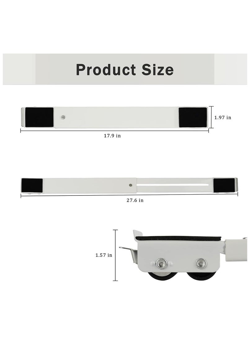 Heavy Duty Appliance Rollers Pair Move Tools Expandable Adjustable Steel Appliance Trolley Furniture Mover for Washer Dryer Refrigerator (White)  - Image 2