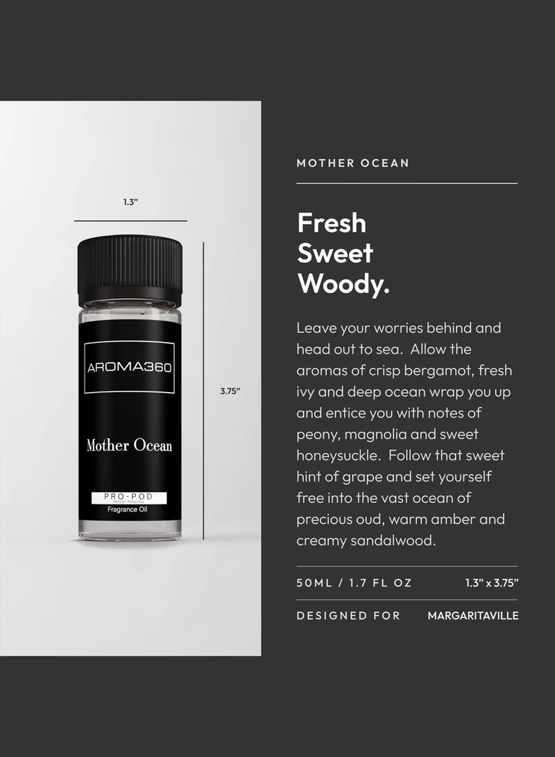 AROMA360 Mother Ocean Pro-Pod Oil Blend - Hotel Inspired for Luxury Essential Oil Diffusers - Aromatherapy Scent Diffuser Oil - Ocean, Peony, and Sandalwood