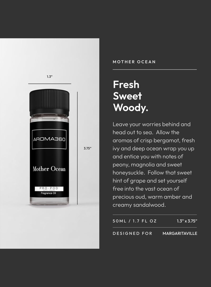 AROMA360 Mother Ocean Pro-Pod Oil Blend - Hotel Inspired for Luxury Essential Oil Diffusers - Aromatherapy Scent Diffuser Oil - Ocean, Peony, and Sandalwood  - Image 3