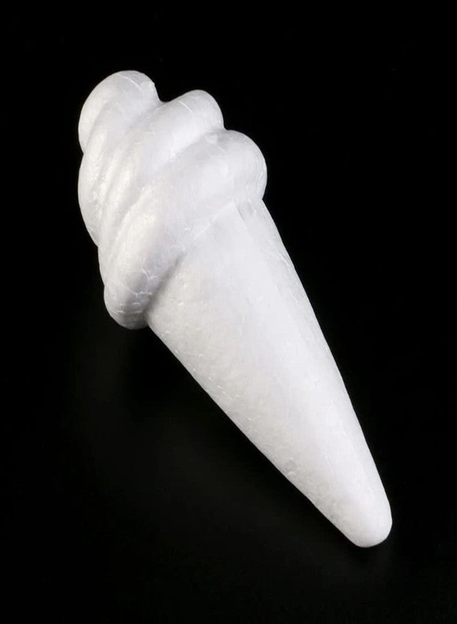 Hemoton 12 قطعة نموذج آيس كريم مزيف، نماذج شكل مخروط آيس كريم من الرغوة البيضاء للحرف اليدوية، ممارسة تزيين الفوندان، دمى تزيين الكعك، قوالب مصاصة لممارسة الإطار - Image 2