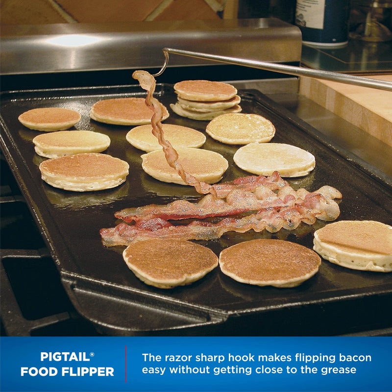 Jaccard Pigtail Food Flipper, Hardwood Handle/Stainless Steel, Combo (Blister Pack) - Image 5