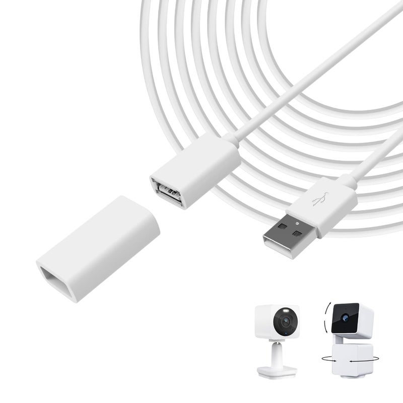 Wyze 20ft Outdoor Extension Cable for Wyze Cameras, IP67 Waterproof, Compatible with Wyze Cam v4, Wyze Cam Pan v3, Wyze Cam OG, Indoor, White - Image 1