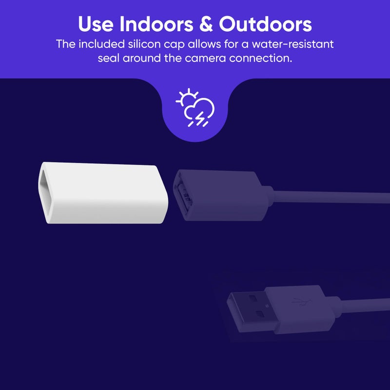 Wyze 20ft Outdoor Extension Cable for Wyze Cameras, IP67 Waterproof, Compatible with Wyze Cam v4, Wyze Cam Pan v3, Wyze Cam OG, Indoor, White - Image 4