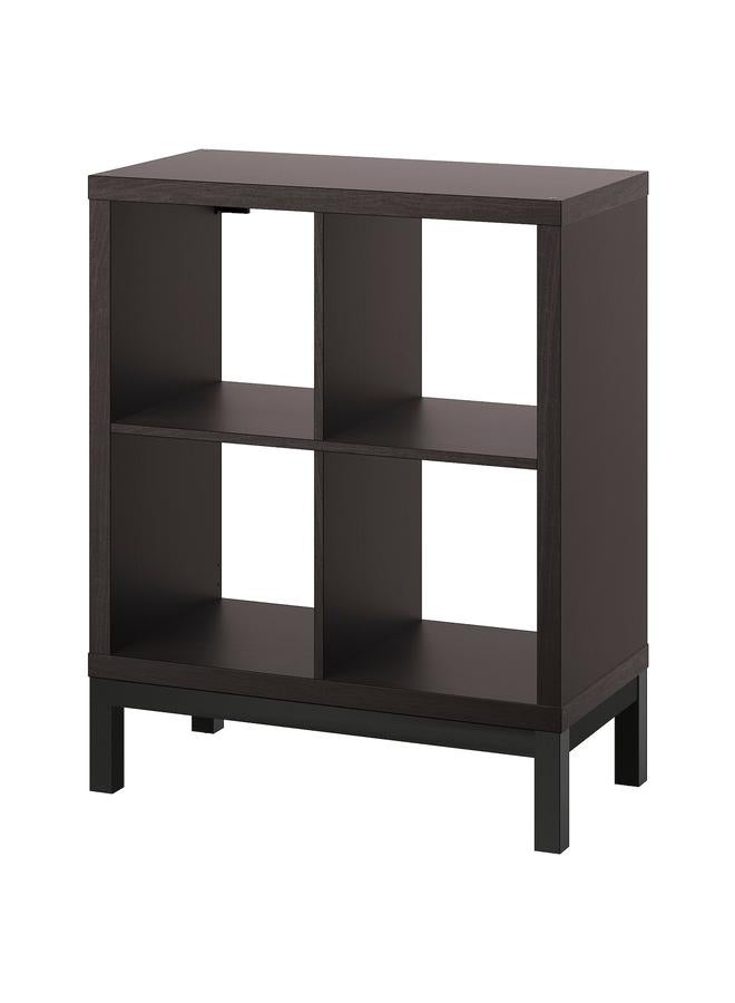 Zaboon Shelving Unit With Underframe, Black-Brown/Black, 77X94 Cm - Image 1