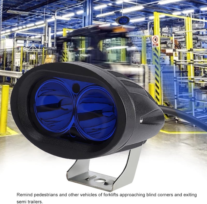 YWBL-WH Blue LED Forklift Safety Lamp, Diecast Aluminum Work Light 20W for Industrial Equipment, IP67 9-60V, for Offroad Race Applications - Image 2