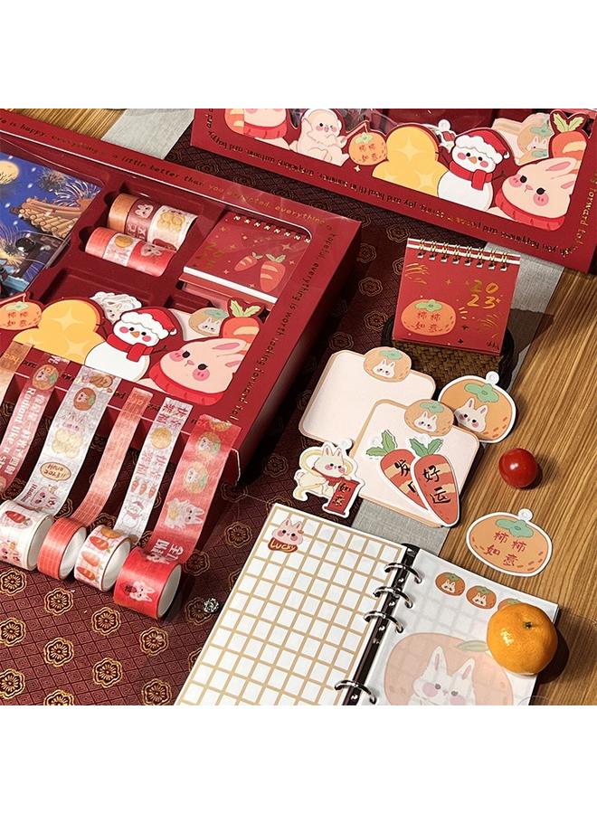 Bluejw Cute Cartoon Radish Rabbit Auspicious Hand Account Gift Box Suit Cartoon Rabbit Year Student Hand Account Material Gift Box Suit - Image 3