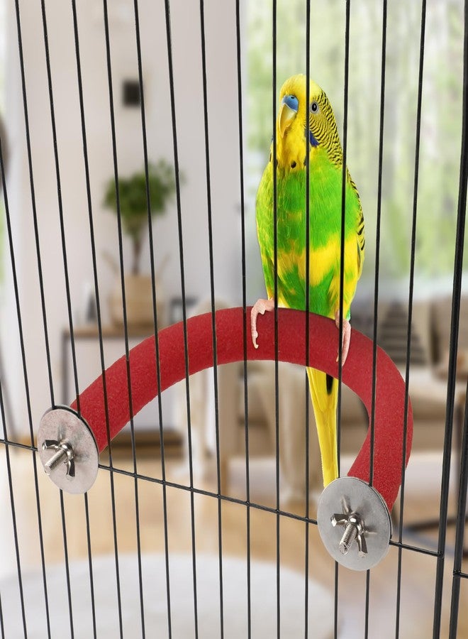 Rypet U Shape Parrot Perch Stand Toy for Paw Grinding Clean Stick Exercise, Rough-Surfaced Quartz Bird Perch Standing Cage Accessories for for Small Parakeets Cockatiels Conures Macaws Finches(Red) - Image 3