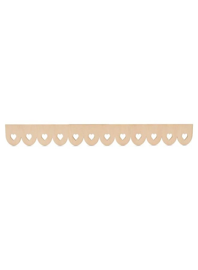Haoser Pack of 2 Scalloped Shelf Edge Trim with Heart Design – 22 x 2 Inch – Unfinished Wood Border for DIY Crafts, Nursery, Cabinets, Shelves & Wall Decor - Image 1