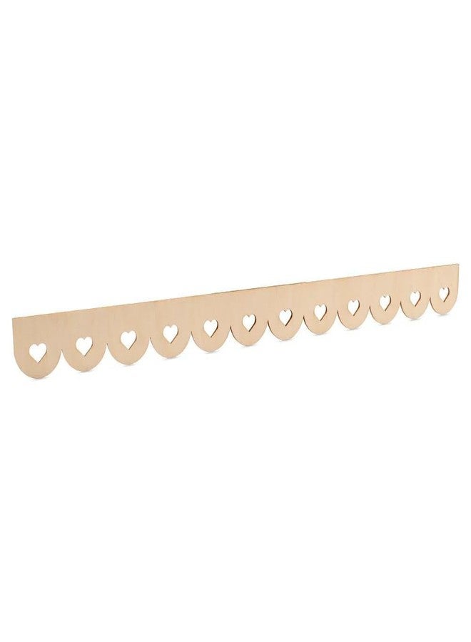 Haoser Pack of 2 Scalloped Shelf Edge Trim with Heart Design – 22 x 2 Inch – Unfinished Wood Border for DIY Crafts, Nursery, Cabinets, Shelves & Wall Decor - Image 2