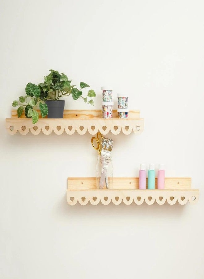 Haoser Pack of 2 Scalloped Shelf Edge Trim with Heart Design – 22 x 2 Inch – Unfinished Wood Border for DIY Crafts, Nursery, Cabinets, Shelves & Wall Decor - Image 3