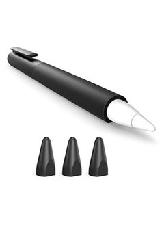 SUPCASE Silicone Protective Case for Pencil (2nd Generation), Anti-Slip Grip with Nib Cover (3 Pieces) Accessories - Black