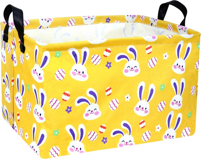 BOOHIT Large Easter Baskets for Kids Personalized Baby Girl Easter Basket Cute Teen Boy Spring Decor Golden Bunny Egg - Image 1