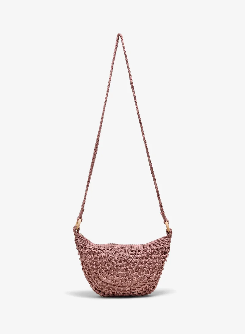 Matalan Pink Pink Crochet Crossbody Bag for Women | Best Price UAE