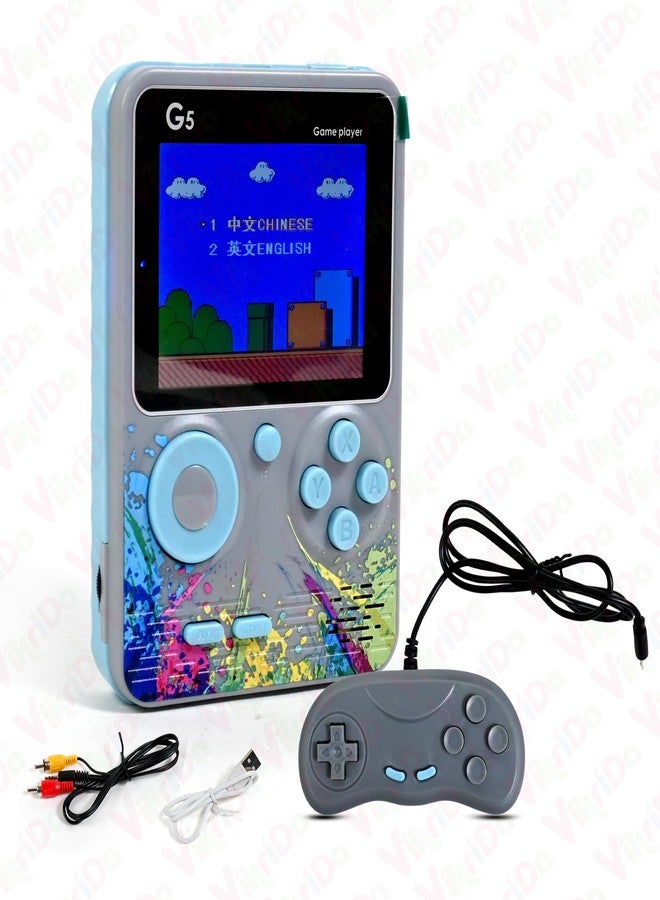 VikriDA G5 500-in-1 Retro Handheld Game Console for Kids – 2 Player Classic TV-Compatible Game Box with Controller – Multicolor - Image 2