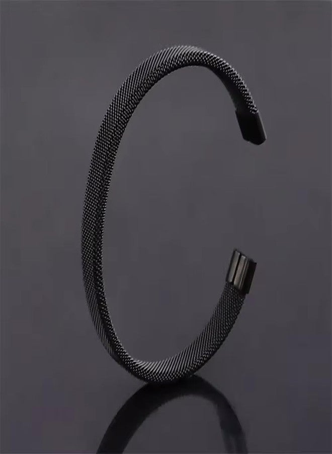 MEENAZ Bracelets for Men Boys brother boyfriend gents Fashion Black bracelets for women stylish Stainless Steel adjustable Chain cuff Bracelet Birthday Anniversary Husband valentine gift bracelet - Image 3