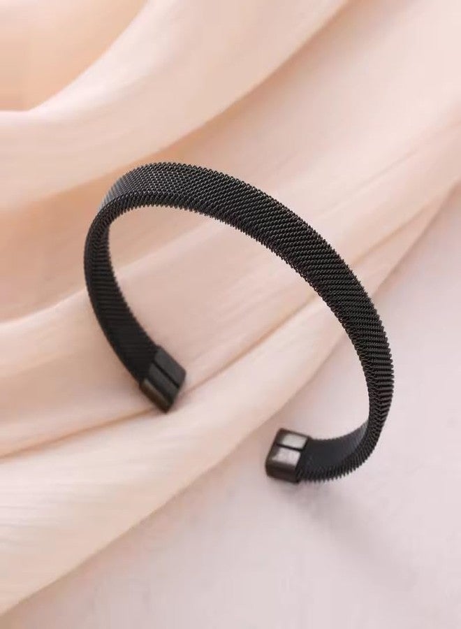 MEENAZ Bracelets for Men Boys brother boyfriend gents Fashion Black bracelets for women stylish Stainless Steel adjustable Chain cuff Bracelet Birthday Anniversary Husband valentine gift bracelet - Image 2