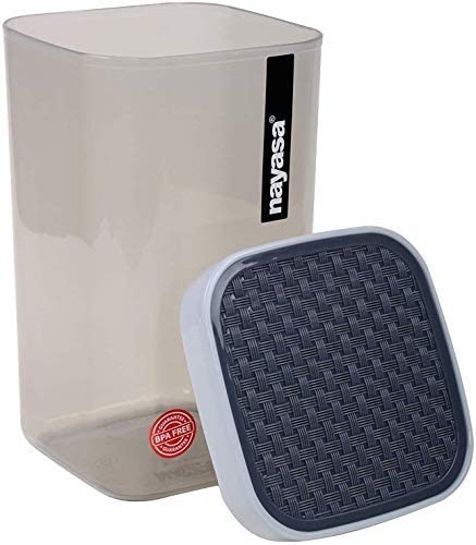 Nayasa Fusion 1.5 Litres BPA Free Food Grade Airtight Kitchen Storage Stackable Containers - Set of 6 | Grey - Image 4