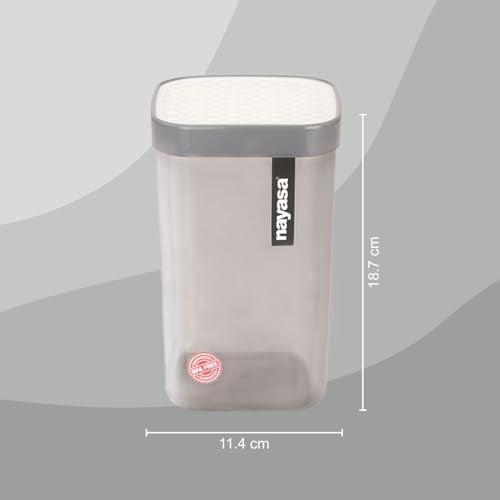Nayasa Fusion 1.5 Litres BPA Free Food Grade Airtight Kitchen Storage Stackable Containers - Set of 6 | Grey - Image 3