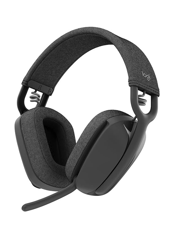 Logitech Zone Vibe 100 Wireless Headset, 40mm Audio Drivers, Bluetooth Connectivity, Up to 30m Range, Flip-to-Mute NC Mic, 20H Battery Life, Memory Foam & Fabric Cushioning, USB-C, 981-001213 Graphite - Image 1