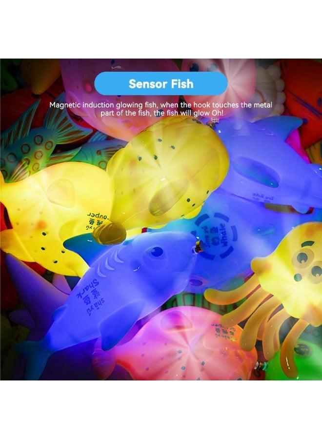 MileMelo Fishing Toys for Kids 3-5,Magnetic Fishing Pool Toys Game for Kids - Water Table Bathtub Kiddie Party Toy with Pole Rod Net Plastic Floating Fish Toddler Gifts - Image 3