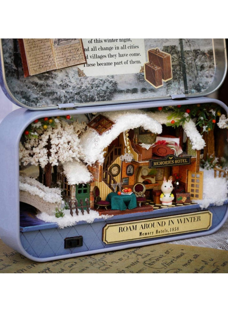 بيت الدمى ، صندوق المسرح مصغرة كيت العمارة نموذج بناء مجموعات مع الأثاث LED ، سلسلة السفر عبر الزمن لعبة أطفال dIY - Image 4