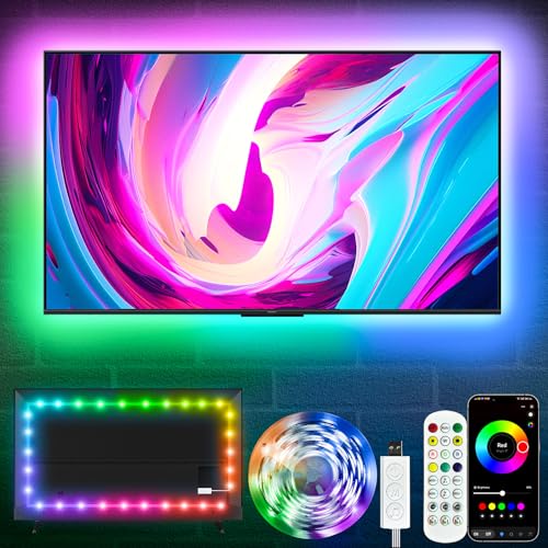 KSIPZE LED Lights for TV, 16.5ft TV led Backlight for 45-75 Inch TVs RGB TV Backlight Behind Music Sync Smart APP & Button Control TV LED Strip Lights USB Powered for Bedroom/Gaming - Image 1