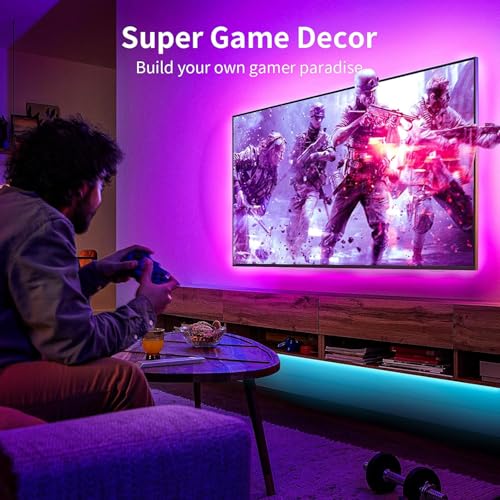 KSIPZE LED Lights for TV, 16.5ft TV led Backlight for 45-75 Inch TVs RGB TV Backlight Behind Music Sync Smart APP & Button Control TV LED Strip Lights USB Powered for Bedroom/Gaming - Image 4
